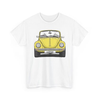 T-Shirt, VW Käfer Cabrio, 1303, Strichzeichnung, Gelb, mit Kennzeichen personalisierbar – Bild 2