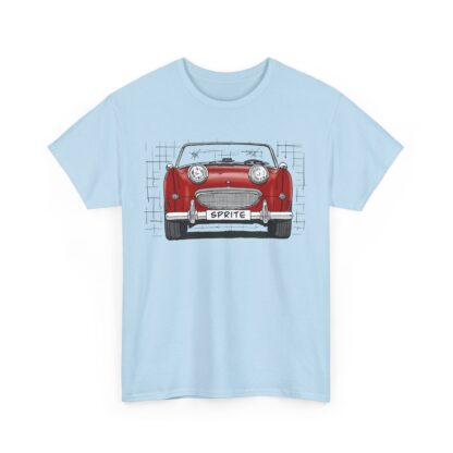 T-Shirt, Austin-Healey Sprite Mk1, Frogeye, Strichzeichnung, Rot, personalisierbar – Bild 7