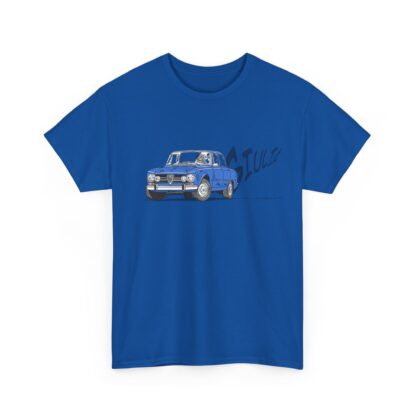 T-Shirt, Alfa Romeo Giulia, Strichzeichnung, Blau, personalisierbar – Bild 7