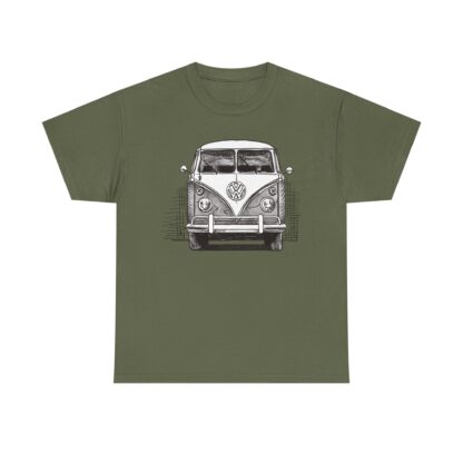 T-Shirt, VW Bus T1, Bulli, Strichzeichnung, Grau, personalisierbar – Bild 5