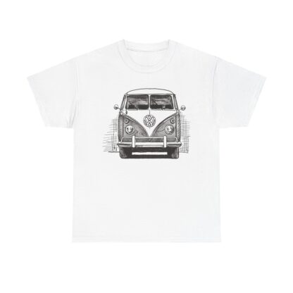 T-Shirt, VW Bus T1, Bulli, Strichzeichnung, Grau, personalisierbar – Bild 2
