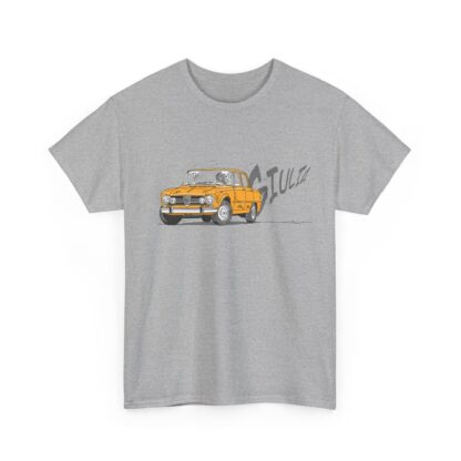 T-Shirt, Alfa Romeo Giulia, Strichzeichnung, Ocker, personalisierbar