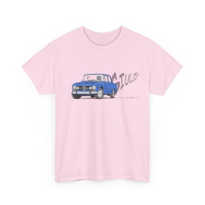 T-Shirt, Alfa Romeo Giulia, Strichzeichnung, Blau, personalisierbar – Bild 9