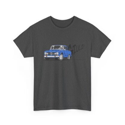 T-Shirt, Alfa Romeo Giulia, Strichzeichnung, Blau, personalisierbar – Bild 5