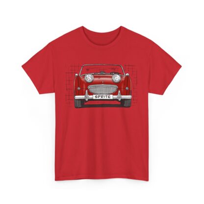 T-Shirt, Austin-Healey Sprite Mk1, Frogeye, Strichzeichnung, Rot, personalisierbar – Bild 11