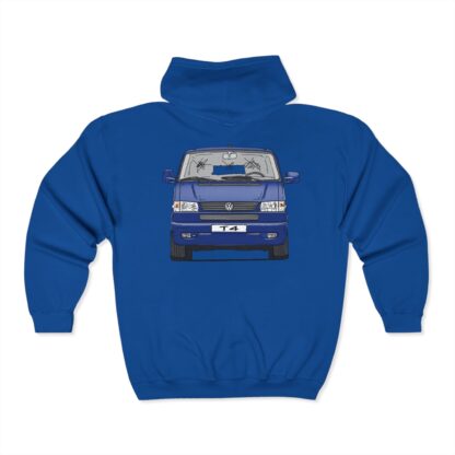 Zipper Hoodie, VW T4 GP, Bulli, Strichzeichnung, Blau, mit Kennzeichen personalisierbar – Bild 6