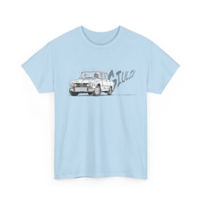 T-Shirt, Alfa Romeo Giulia, Strichzeichnung, Weiß, personalisierbar – Bild 7