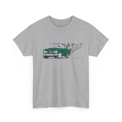 T-Shirt, Alfa Romeo Giulia, Strichzeichnung, Grün, personalisierbar