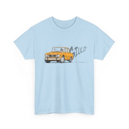 T-Shirt, Alfa Romeo Giulia, Strichzeichnung, Ocker, personalisierbar – Bild 6