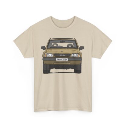 T-Shirt, Opel Frontera A, Strichzeichnung, Sand, personalisierbar – Bild 4