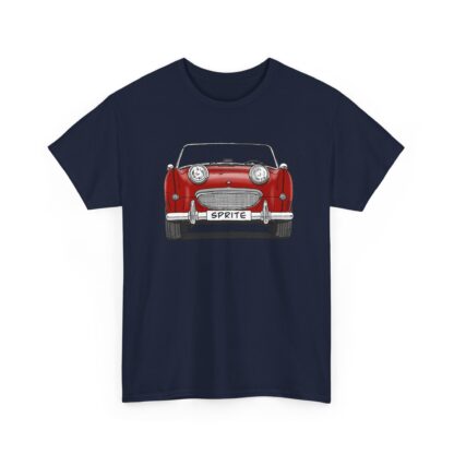 T-Shirt, Austin-Healey Sprite Mk1, Frogeye, Strichzeichnung, Rot, personalisierbar – Bild 9