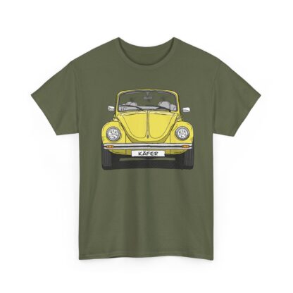 T-Shirt, VW Käfer Cabrio, 1303, Strichzeichnung, Gelb, mit Kennzeichen personalisierbar – Bild 6