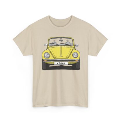 T-Shirt, VW Käfer Cabrio, 1303, Strichzeichnung, Gelb, mit Kennzeichen personalisierbar – Bild 4