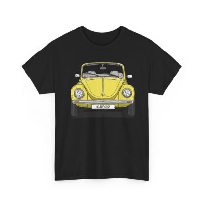 T-Shirt, VW Käfer Cabrio, 1303, Strichzeichnung, Gelb, mit Kennzeichen personalisierbar – Bild 3