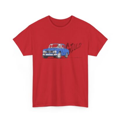 T-Shirt, Alfa Romeo Giulia, Strichzeichnung, Blau, personalisierbar – Bild 10
