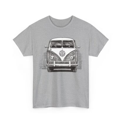 T-Shirt, VW Bus T1, Bulli, Strichzeichnung, Grau, personalisierbar