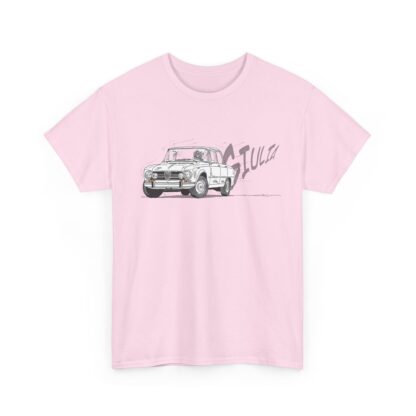 T-Shirt, Alfa Romeo Giulia, Strichzeichnung, Weiß, personalisierbar – Bild 10