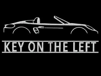 T-Shirt, Stickerei mittig groß, Boxster 718, 982, Text KEY ON THE LEFT, Weiße Schrift