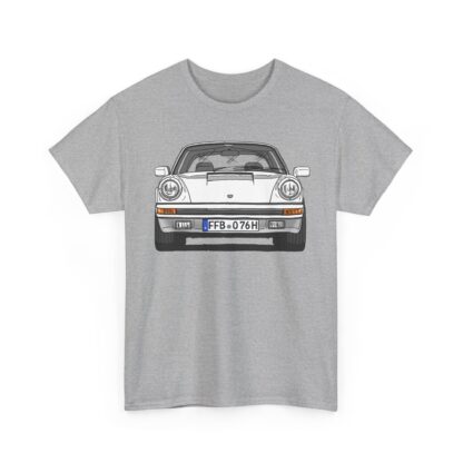 Copy of T-Shirt, Porsche 911, G-Modell, Targa, Strichzeichnung, Weiß, Wunschkennzeichen möglich – Bild 3