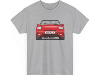 T-Shirt, Fiat Barchetta, Strichzeichnung, Rot, eigenes Kennzeichen möglich