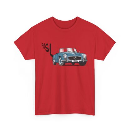 T-Shirt, Mercedes 190 SL, Strichzeichnung, Blau, personalisierbar – Bild 9