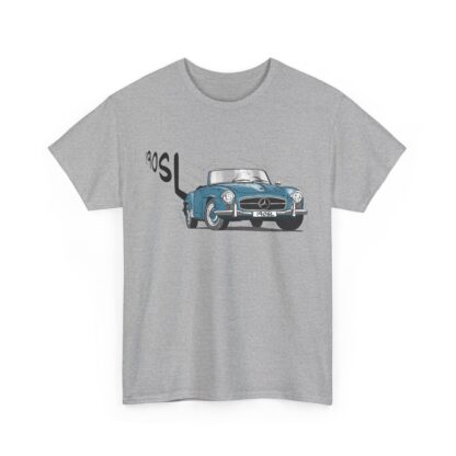 T-Shirt, Mercedes 190 SL, Strichzeichnung, Blau, personalisierbar – Bild 3