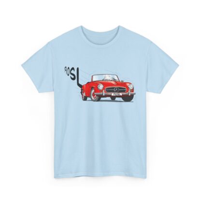 T-Shirt, Mercedes 190 SL, Strichzeichnung, Rot, personalisierbar – Bild 6