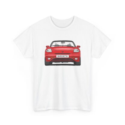 T-Shirt, Fiat Barchetta, Strichzeichnung, Rot, eigenes Kennzeichen möglich – Bild 2