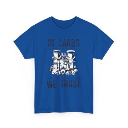 T-Shirt, In Carbs We Trust, Weber, Schwarzer Text – Bild 6