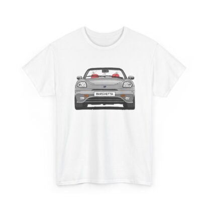 T-Shirt, Fiat Barchetta, Strichzeichnung, Silber, eigenes Kennzeichen möglich