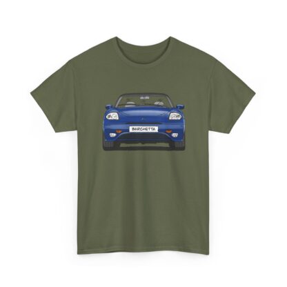 T-Shirt, Fiat Barchetta, Strichzeichnung, Blau, eigenes Kennzeichen möglich – Bild 4