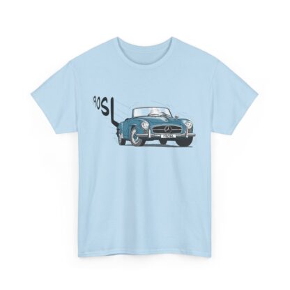 T-Shirt, Mercedes 190 SL, Strichzeichnung, Blau, personalisierbar – Bild 6