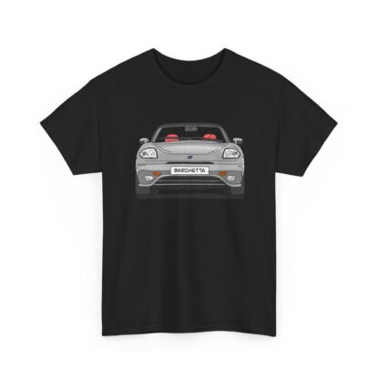 T-Shirt, Fiat Barchetta, Strichzeichnung, Silber, eigenes Kennzeichen möglich – Bild 2