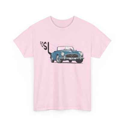 T-Shirt, Mercedes 190 SL, Strichzeichnung, Blau, personalisierbar – Bild 8