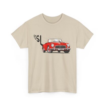 T-Shirt, Mercedes 190 SL, Strichzeichnung, Rot, personalisierbar – Bild 2