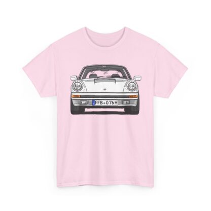 Copy of T-Shirt, Porsche 911, G-Modell, Targa, Strichzeichnung, Weiß, Wunschkennzeichen möglich – Bild 12