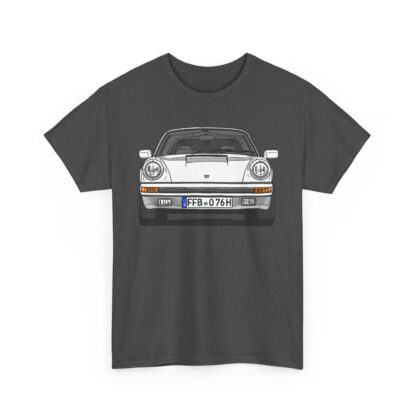 Copy of T-Shirt, Porsche 911, G-Modell, Targa, Strichzeichnung, Weiß, Wunschkennzeichen möglich – Bild 2