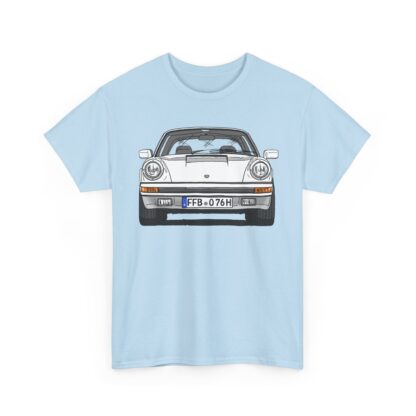 Copy of T-Shirt, Porsche 911, G-Modell, Targa, Strichzeichnung, Weiß, Wunschkennzeichen möglich – Bild 7
