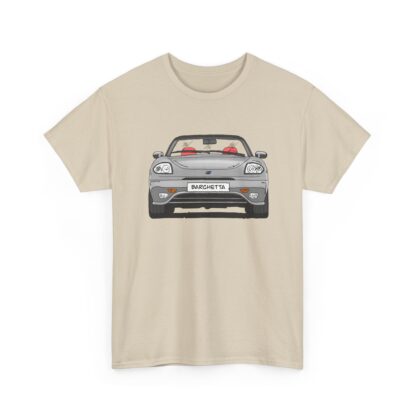 T-Shirt, Fiat Barchetta, Strichzeichnung, Silber, eigenes Kennzeichen möglich – Bild 3