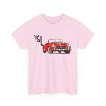 T-Shirt, Mercedes 190 SL, Strichzeichnung, Rot, personalisierbar – Bild 8