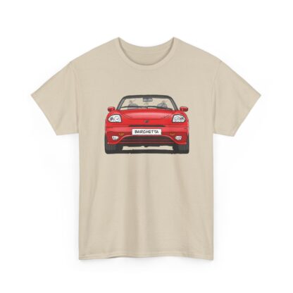 T-Shirt, Fiat Barchetta, Strichzeichnung, Rot, eigenes Kennzeichen möglich – Bild 4