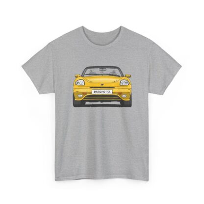 T-Shirt, Fiat Barchetta, Strichzeichnung, Gelb, eigenes Kennzeichen möglich