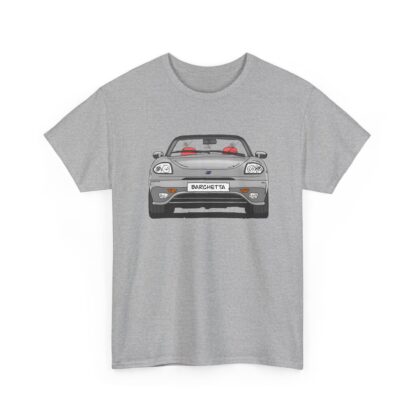 T-Shirt, Fiat Barchetta, Strichzeichnung, Silber, eigenes Kennzeichen möglich – Bild 4