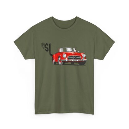 T-Shirt, Mercedes 190 SL, Strichzeichnung, Rot, personalisierbar – Bild 4
