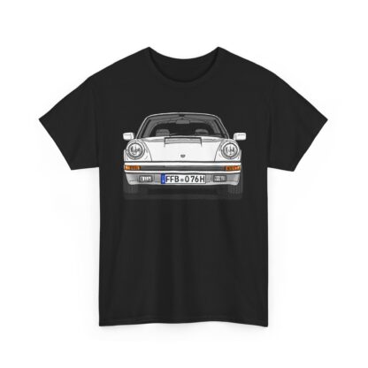 Copy of T-Shirt, Porsche 911, G-Modell, Targa, Strichzeichnung, Weiß, Wunschkennzeichen möglich – Bild 9