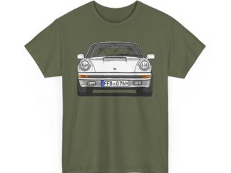 Copy of T-Shirt, Porsche 911, G-Modell, Targa, Strichzeichnung, Weiß, Wunschkennzeichen möglich