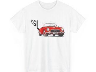 T-Shirt, Mercedes 190 SL, Strichzeichnung, Rot, personalisierbar
