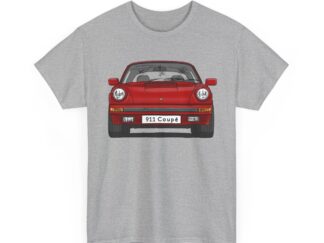T-Shirt, Porsche 911, G-Modell, Coupé, Strichzeichnung, Rot, Wunschkennzeichen möglich