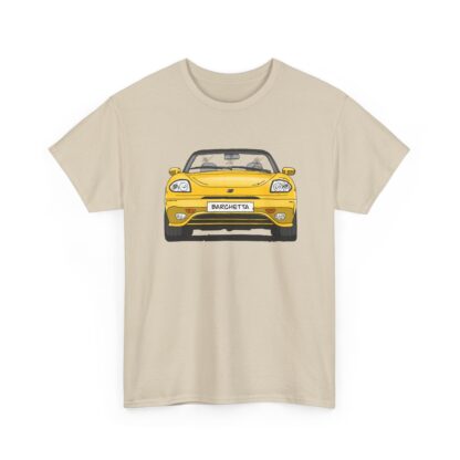 T-Shirt, Fiat Barchetta, Strichzeichnung, Gelb, eigenes Kennzeichen möglich – Bild 4