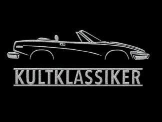 T-Shirt, Stickerei mittig groß, Triumph TR7 TR8, Text KULTKLASSIKER, Weiße Schrift